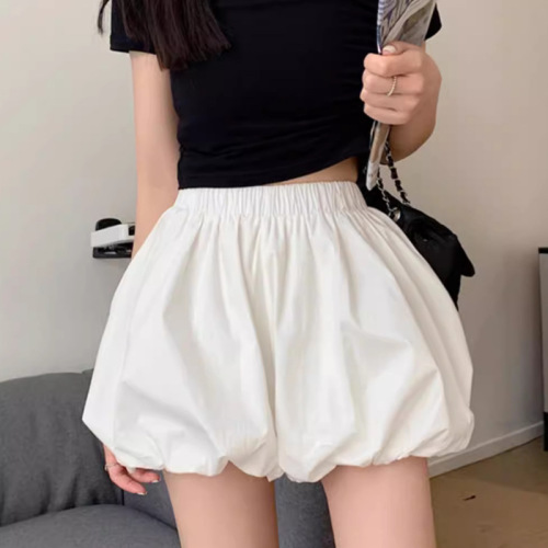 White Blossom Popover Skirt for Women 2024 Spring Summer High-Waist A-Line Tiered Short Skirt Pants for Petite Figures and Slimming Effect