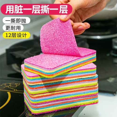 Cross-border wholesale new products PV Rainbow Rags Department Store Sponge Wipe Kitchen Wipe Cleaning Supplies Wipe Dishwasher