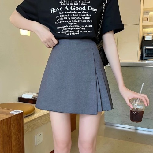 2025 Spring A-line mini skirt, Instagram-style bodycon dress for plus-size women, modest half-body skirt, oversized pleated skirt, trendy