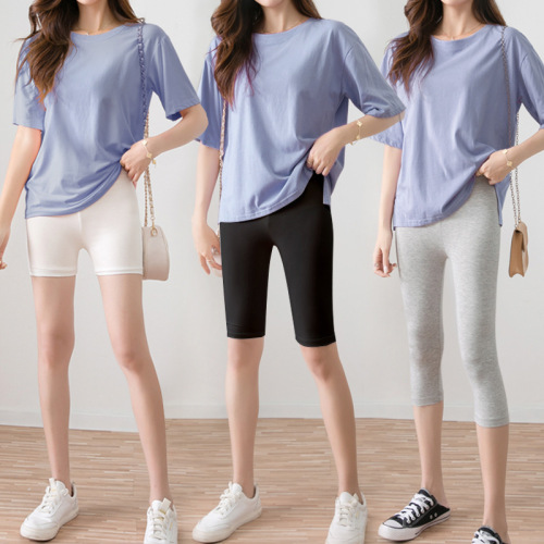 Modesty Safety Panties for Women - Summer 7/8 Length Leggings - Thigh-High, Non-Slip Outerwear, Thin 5/8 Length, Fat Mm Plus Size Tight Shorts