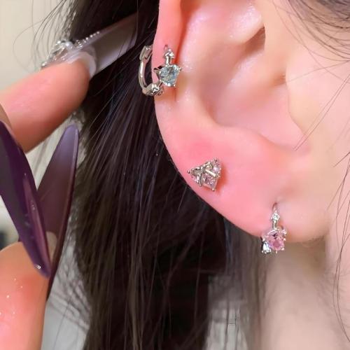 Explosive love earrings for women zircon earrings earrings blue pink ear buckle earrings ins wind earrings nails