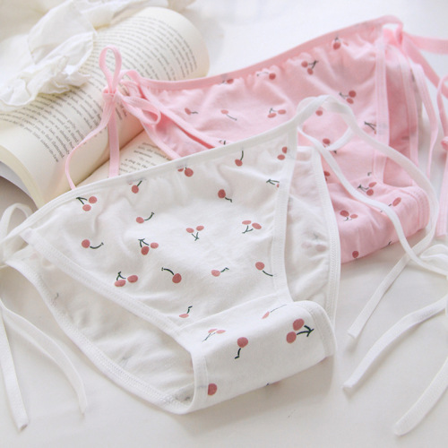 Cherry white pink straps 2D fat anime straps fat loli girl soft girl underwear for women 3123