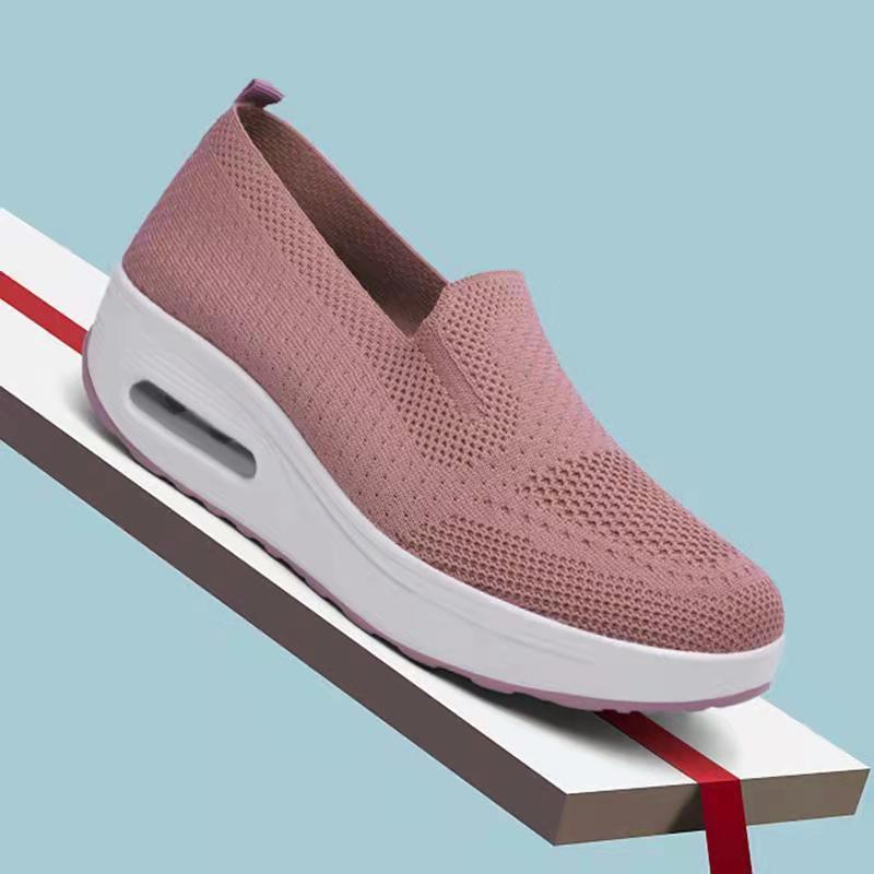 High-height sports shoes for women cross-border foreign trade 2023 new thick-soled cushion casual shoes mesh one-foot step pedal shoes for women