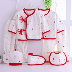 Newborn baby clothes pure cotton underwear newborn baby monk suit 7 seven-piece suit spring, autumn and summer four seasons thin style