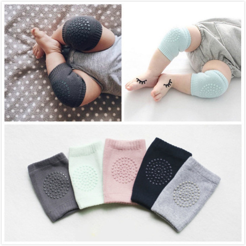 Children's knee pads summer breathable cotton baby elbow protector crawling learning to walk anti-fall knee socks with glue manufacturer