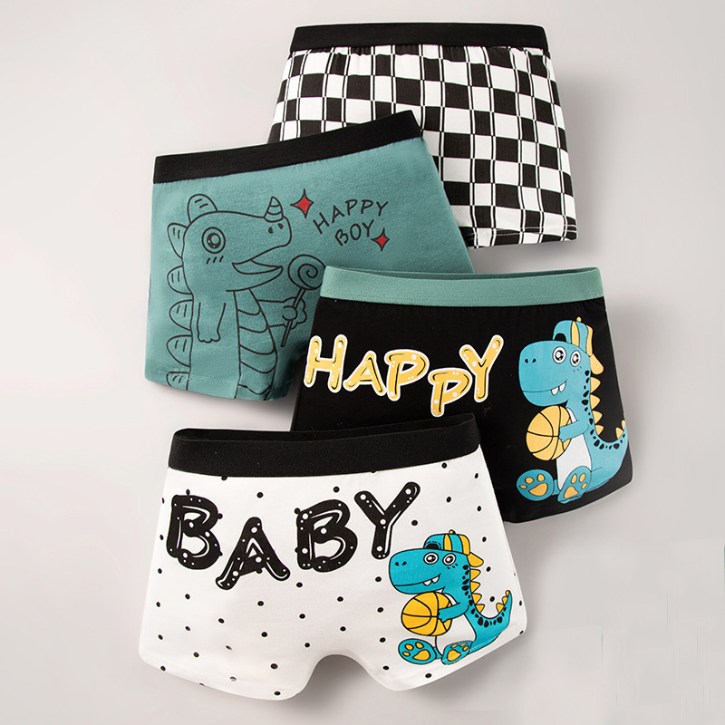 Summer thin boys' boxer briefs, category a, pure cotton, small, medium and large boys' boxer shorts, factory direct sales