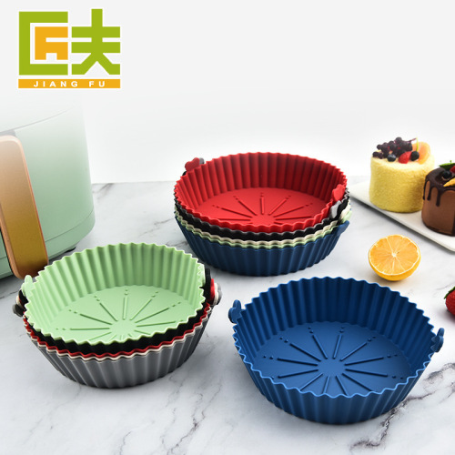Manufacturer air fryer silicone baking pan household baking baking pan fryer silicone mat easy to clean round baking pan wholesale
