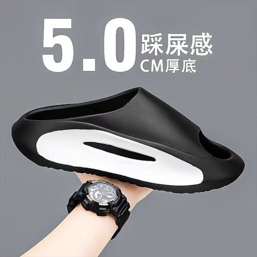 Men's Summer Trendy Export Coconut Slippers, Outdoor Wear, Anti-Slip, Wear-Resistant, Thick Soles, Height Increasing, Foot-Massaging Sandals for Men