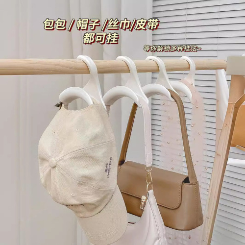Bag hook plastic hole-free wardrobe hanging rack hat scarf school bag rack no trace and no deformation storage rack