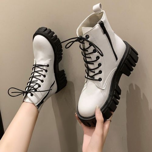 2025 Summer Women's Martin Boots: Height-Increasing, British-Style Short Boots—Thin Design with Chunky Platform for Casual Wear