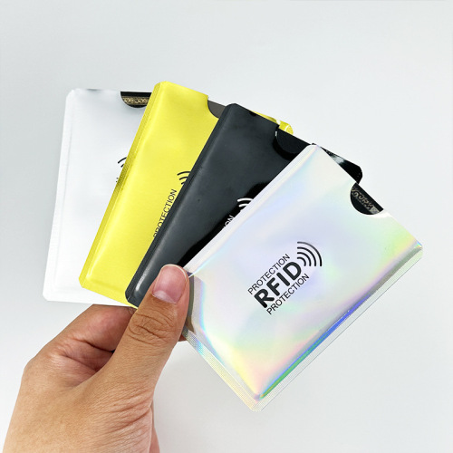 Cross-border laser RFID card case anti-scanning anti-demagnetization anti-theft NFC bank ID aluminum foil shield card case