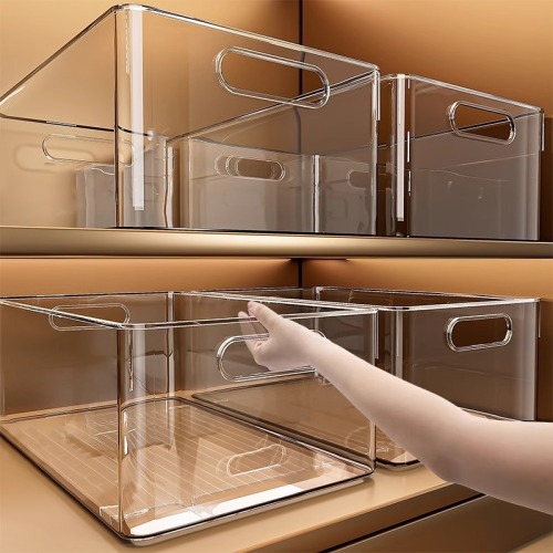 Storage basket Desktop snacks and groceries sorting storage box Cabinet plastic rectangular transparent acrylic storage box