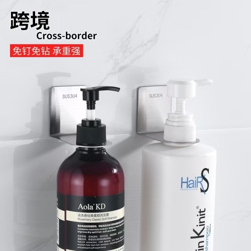 No punching hand sanitizer wall hanger bathroom shampoo shower gel bottle black hanger hotel bathroom soap rack