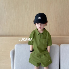 Children's POLO collar set fashionable boys' casual two-piece summer loose versatile sports suit