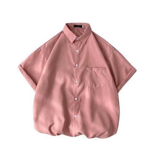 Summer Thin Chiffon Short-Sleeved Shirt Men's Loose-Fit Cargo Half-Sleeve Shirt Men's Korean Style Trendy Half-Sleeve Top