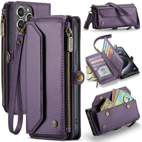 Suitable for iPhone 15 Pro, Apple 16, Multi-functional Samsung S23 Flip Zip Wallet Phone Case