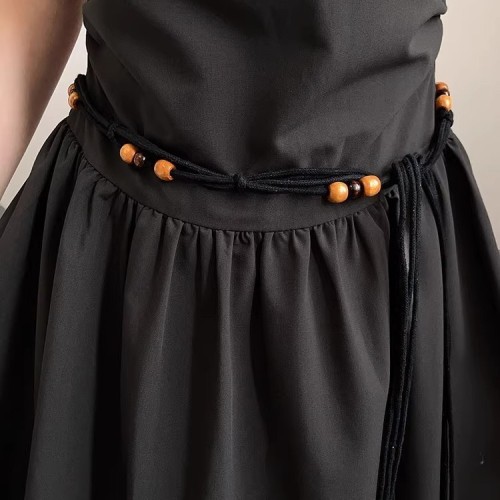 New wax rope braided waist rope for women simple butterfly joint decorative waist rope personalized match for dress for women