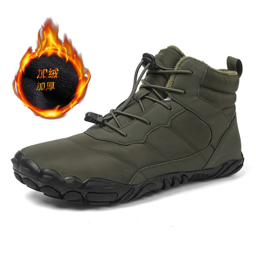 Men's Snow Boots Winter Waterproof Fleece Lined Shearling Short Boots Men's Warm Cold Insulated Large Size 46 Trendy Boots