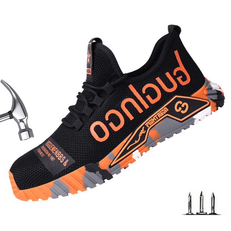 Cross-border labor protection shoes for men, anti-smash and anti-puncture, lightweight and breathable old work shoes, women's steel toe safety shoes