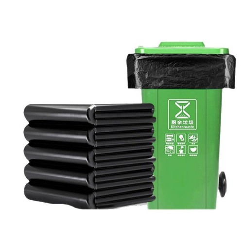 Large black commercial heavy-duty waste bin for schools, restaurants, hotels, sanitation, outdoor use, hospitals, property management, and durable.