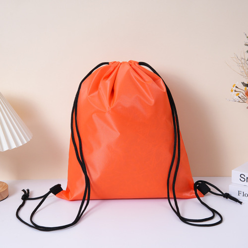 Ready-to-ship custom 210D polyester drawstring bag portable rope bag marathon sports event customized drawstring bag