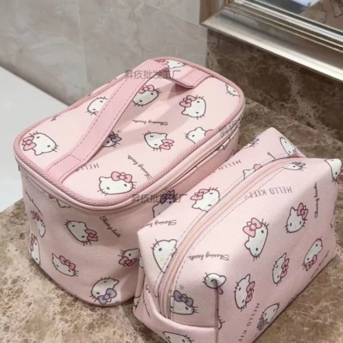 New Kitty cute printed large capacity storage handbag portable toiletry bag