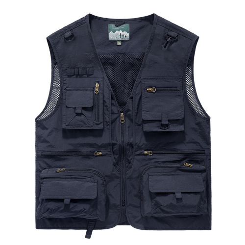 【8512】Foreign Trade Wholesale Mesh Quick-Drying Vest Men's Casual Outdoor Multi-Bag Fishing Photography Horse Clip Vest