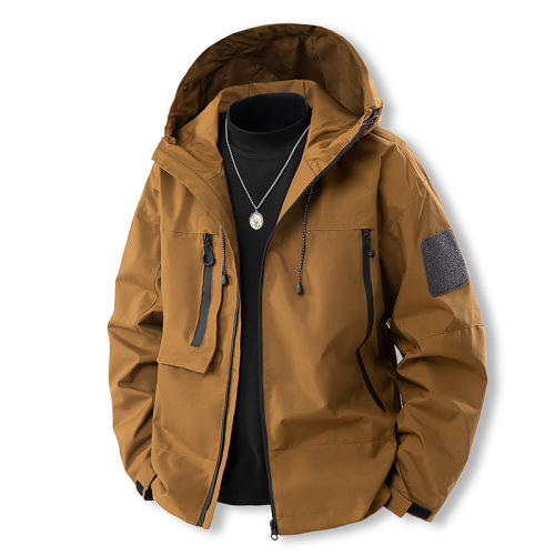 New soft shell jacket for men's trendy outdoor jacket windproof waterproof casual sports jacket versatile