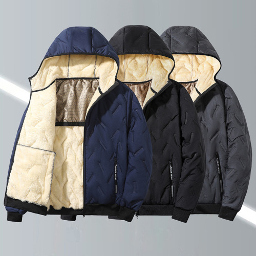 Cross-border hooded cotton coat men plus velvet cotton coat men winter plus velvet jacket warm graphene cotton coat ultrasonic cotton coat men