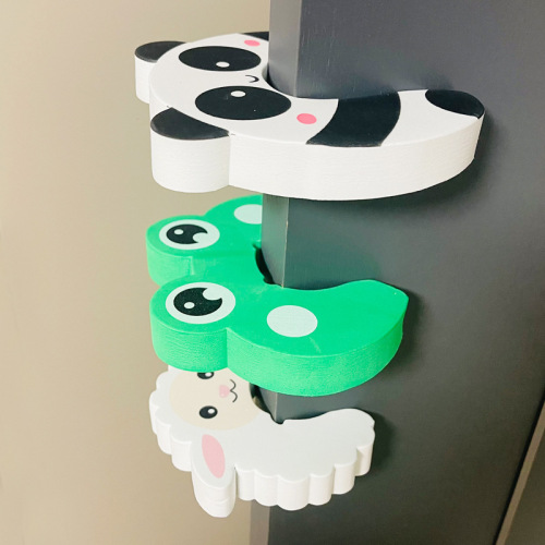 Door handle anti-collision pad + door card combination EVA thickened cartoon door card door gear children's safety anti-clip hand door card