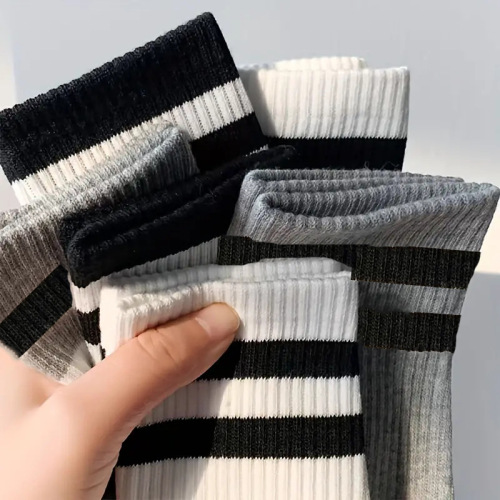 shark pants socks for women black, white and gray parallel bar mid-bar stockings internet celebrity casual sports stockings ins trend