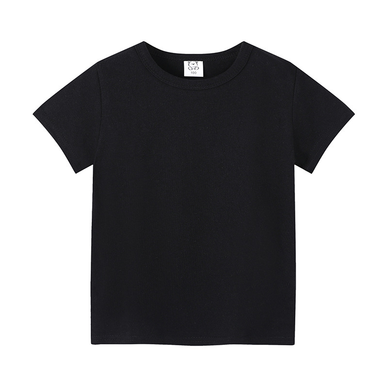 Summer solid color children's short-sleeved boys' and girls' T-shirts wholesale unpatterned hand-painted advertising shirts manufacturers dropshipping