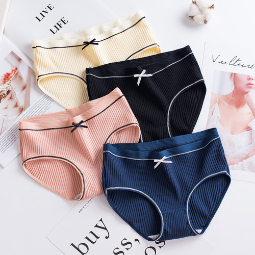 New mat lace threaded women's underwear Japanese threaded cotton plus size women's briefs T12