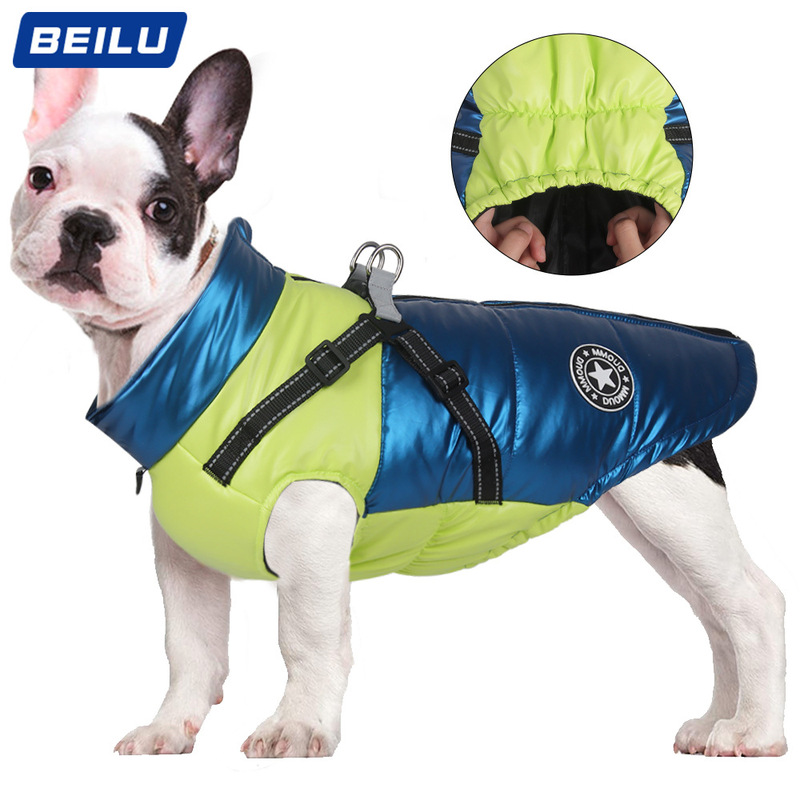 New autumn and winter pet clothes, thickened small and medium-sized dog clothes, warm dog cotton clothes, reflective pet dog clothes