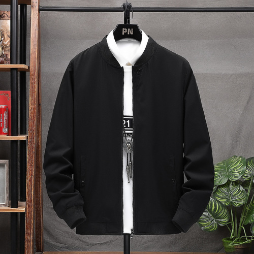Fashionable Minimalist Jacket for Men, Youth Trendy Boys, Solid Color Sports Collar Baseball Suit, Casual Large Size Top, Drop Shipping