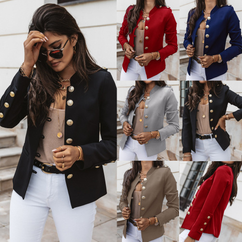 2025 Cross-border eaby Amazon Europe and America Long Sleeve Slim Breasts Short Blazer
