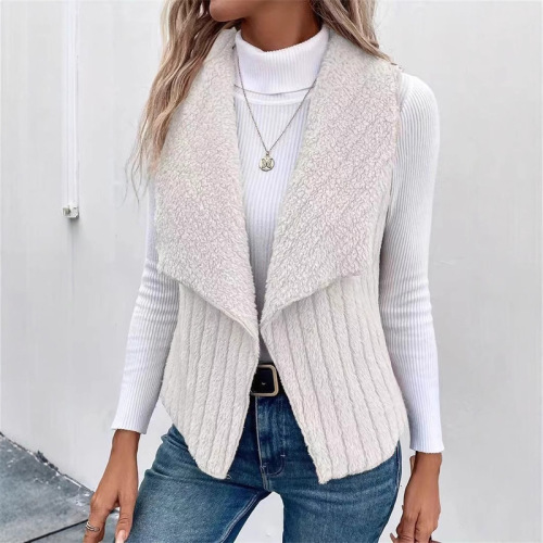 2025 European and American Autumn/Winter Women's Fashion Casual Simple Sleeveless Versatile Women's Backless Jacket