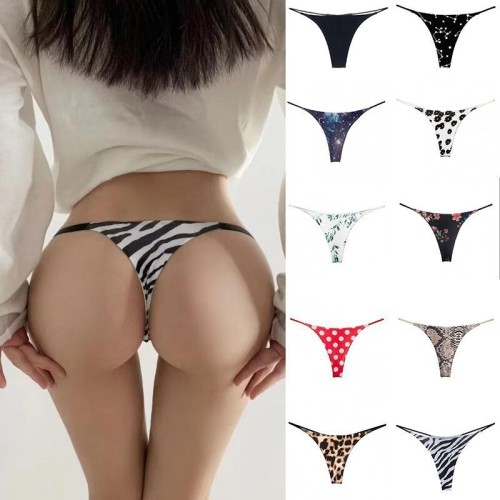 Double-layer fine band sexy G-string low-rise yoga fitness sweat-absorbent bikini briefs for women T-shaped underwear G100