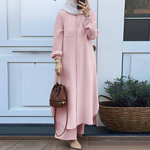Special Muslim women's clothing, Arab-style two-piece spring and autumn long-sleeve shirt and pants set