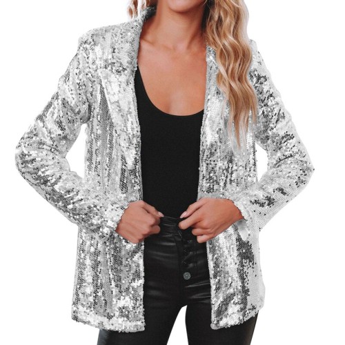 AliExpress eBay Western  Spring Casual Beaded Top Multicolor Sparkling Long-Sleeve Elegant Suit Jacket INS