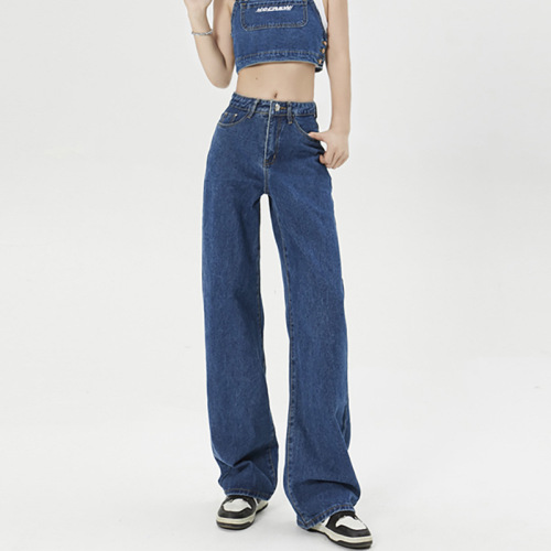 885 Loose and Slim Straight Leg Jeans for Spring and Autumn, New Arrival Tall-Showing American Style, Flowy Wide Leg Ground-Long Jeans Trend