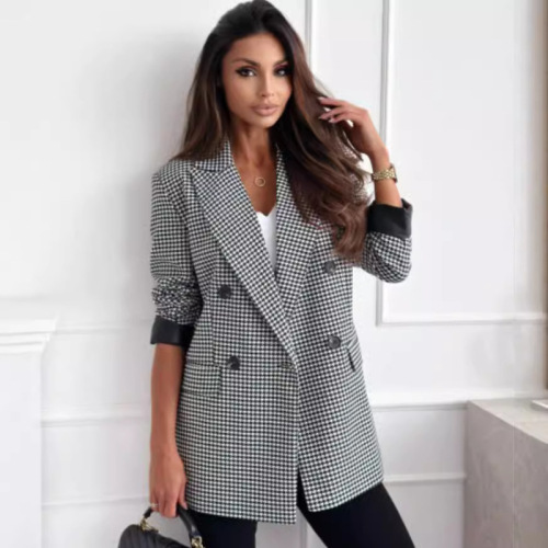 Autumn/Winter Amazon Coat British Style Long-Sleeve Check Suit for Women