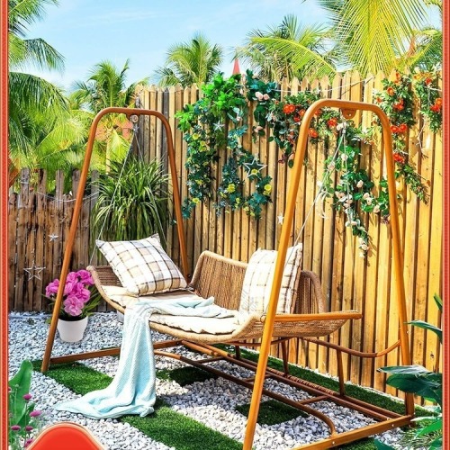 Outdoor Swing, Woven Rocking Chair, Garden Outdoor Balcony Swing, Suspended Swing Chair, Aluminum Terrace Swing, Lounge Bed Chair