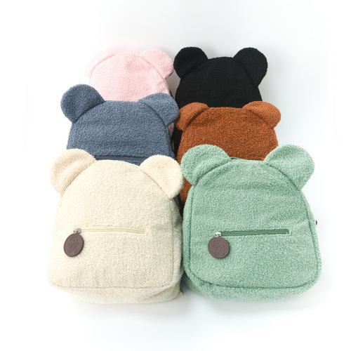 Foreign trade plush backpack 2025 new popular fashion casual ear bear backpack cartoon children's backpack