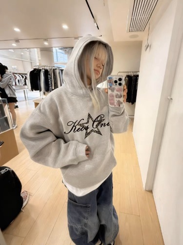 Unisex Hooded Print Sweatshirt - Cotton (320g + Cashmere (420g) Fleece) for Autumn/Winter