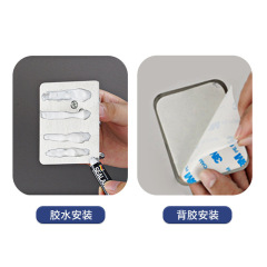 Stainless steel punch-free hook strong adhesive kitchen wall load-bearing wall hanging adhesive hook clothing traceless nail metal hook