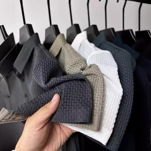 Summer Ice Silk Quick-Dry Polo Shirt Men's Embroidered Turn-up Short-Sleeve T-Shirt Shirt Advanced Casual Men's Flowy Top