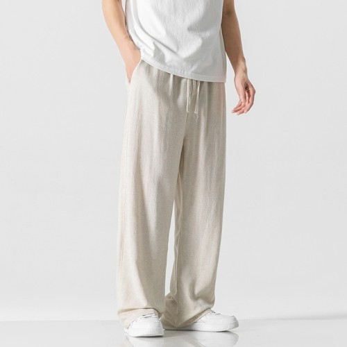 Linen Pants for Men - Summer Loose Straight Men's Casual Long Pants - New Spring and Summer Men's Pants - Summer Sheer Cotton Linen Pants