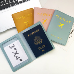 Cross-border imitation leather hot stamping aircraft with signature paper PU leather passport holder bag travel passport cover luggage tag set