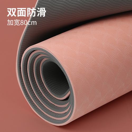 Double extra large TPE yoga mat wholesale thickened non-slip skipping rope floor mat widened fitness mat home yoga manufacturer